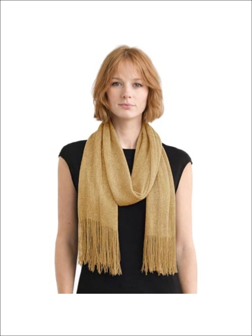 Sequin Mesh Scarf Tassel Fringe Shawl Wrap Evening Accessory